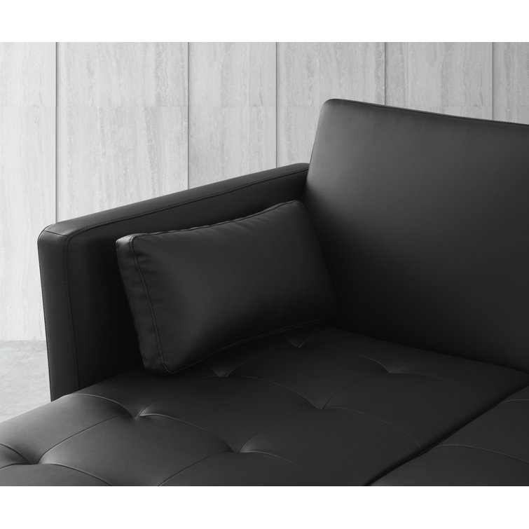 17 Stories Kishanna Vegan Leather Corner Sofa Chaise Wayfair.co.uk